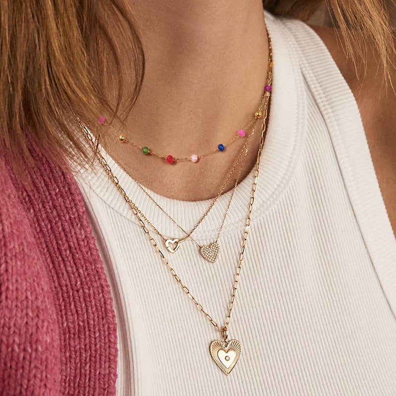 Colorful Natural Stone Clavicle Chain Simple Personality Fashion Hip-Hop Metal Versatile Beach Chain Jewelry - Image 3